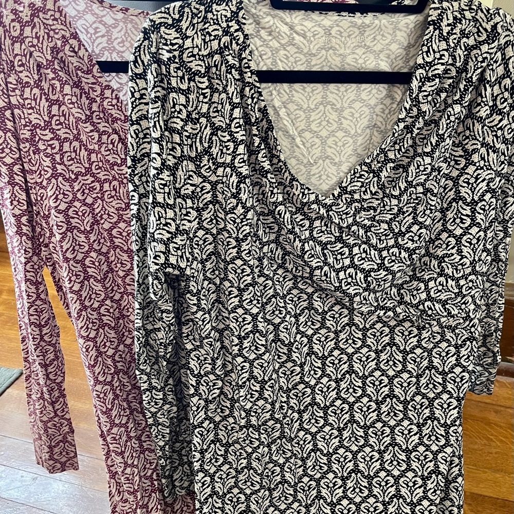 Soft Surroundings long dresses XL. Three quarter sleeve, v-neck, tie belt.